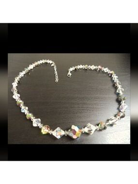 VINTAGE SIGNED MONET SMOKED HELIOTROPE GLASS 20" NECKLACE